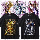 人気キャラ プリント トップス バトル漫画風 ユニセックス 半袖 Tシャツ