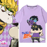 人気キャラ プリント トップス しんちゃんの奇妙な冒険 ユニセックス 半袖 Tシャツ