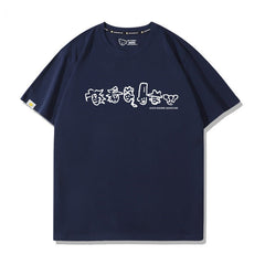 人気キャラ プリント トップス ラインアート風キャラ ユニセックス 半袖 Tシャツ