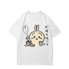 人気キャラ プリント トップス お疲れ様です ユニセックス 半袖Tシャツ
