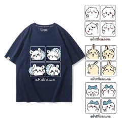 人気キャラ プリント トップス ポーズを取る ユニセックス 半袖Tシャツ