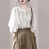 フレンチパフスリーブブラウス&Aラインスカート レディース セットアップ