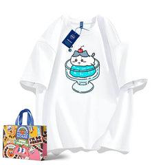 人気キャラ プリント トップス プリン ユニセックス 半袖Tシャツ