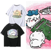 人気キャラ プリント トップス 麻雀対決 ユニセックス 半袖Tシャツ