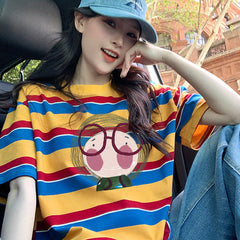 半袖 キュートプリント Tシャツ レディース トップス