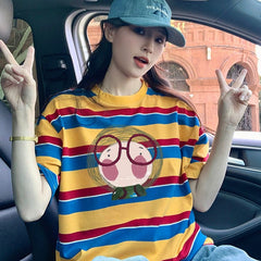 半袖 キュートプリント Tシャツ レディース トップス