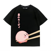 人気キャラ プリント トップス カービィとはし ユニセックス 半袖Tシャツ