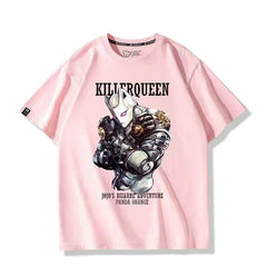人気キャラ プリント トップス Killer Queen ユニセックス 半袖 Tシャツ