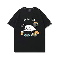 人気キャラ プリント トップス 週きゅ~7日 ユニセックス 半袖Tシャツ