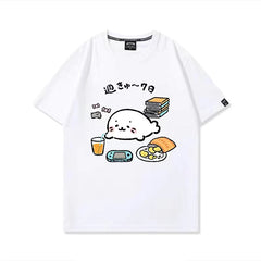 人気キャラ プリント トップス 週きゅ~7日 ユニセックス 半袖Tシャツ