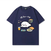 人気キャラ プリント トップス 週きゅ~7日 ユニセックス 半袖Tシャツ