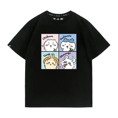 人気キャラ プリント トップス 農民 ユニセックス 半袖Tシャツ