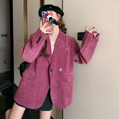 レディース コーデュロイ ピンク ジャケット|リラックス・上品スタイル