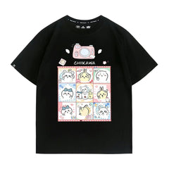 人気キャラ プリント トップス カメラ ユニセックス 半袖Tシャツ