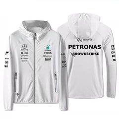 スポーツ&カルチャー プリント F1モータースポーツ風 薄手 メンズ バイク用 UVカットジャケット