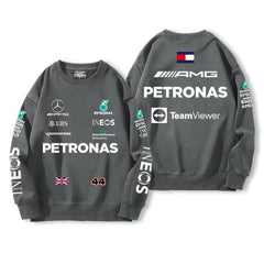 スポーツ&カルチャー プリント トップス F1 デザイン ユニセックス 長袖 スウェット