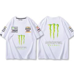 スポーツ&カルチャー プリント トップス モータースポーツ風 ロゴプリント ユニセックス 半袖Tシャツ