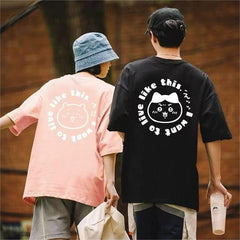 人気キャラ プリント トップス アイコン ユニセックス 半袖Tシャツ