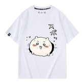 人気キャラ プリント トップス 興奮した気持ち ユニセックス 半袖Tシャツ