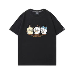 人気キャラ プリント トップス ドーナツ ユニセックス 半袖Tシャツ