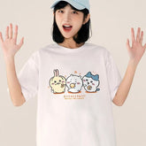 人気キャラ プリント トップス ドーナツ ユニセックス 半袖Tシャツ