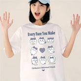 人気キャラ プリント トップス スタンプ ユニセックス 半袖Tシャツ