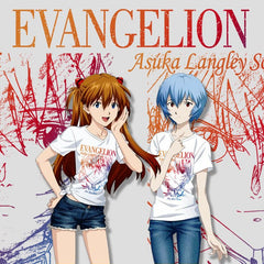 人気キャラ プリント トップス EVA パイロット達 ユニセックス 半袖Tシャツ