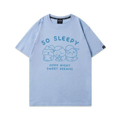 人気キャラ プリント トップス GOOD NIGHT ユニセックス 半袖Tシャツ