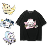 人気キャラ プリント トップス ピクニック ユニセックス 半袖Tシャツ