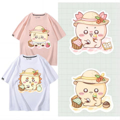 人気キャラ プリント トップス ピクニックのひととき ユニセックス 半袖Tシャツ