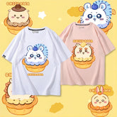 人気キャラ プリント トップス エッグタルト ユニセックス 半袖Tシャツ