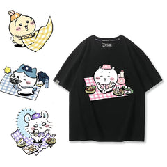 人気キャラ プリント トップス ピクニック ユニセックス 半袖Tシャツ