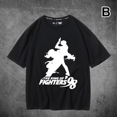 人気キャラ プリント トップス 格闘ゲーム風 ユニセックス 半袖Tシャツ