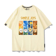 人気キャラ プリント トップス SIMPLE JOYS ユニセックス 半袖Tシャツ