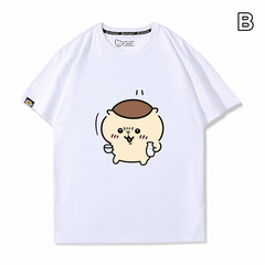 人気キャラ プリント トップス ごくごくまんじゅう ユニセックス 半袖Tシャツ