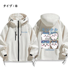 人気キャラ プリント ジャケット 4コマ 日常 ユニセックス プリント カジュアル アウター