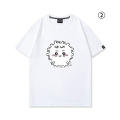 人気キャラ プリント トップス 複雑な気持ち ユニセックス 半袖Tシャツ