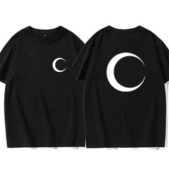 人気キャラ プリント トップス 太陽&ムーン 背面ビッグプリント ユニセックス 半袖Tシャツ