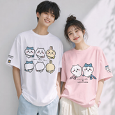人気キャラ プリント トップス 4タイプのキャラクタープリント ユニセックス 半袖Tシャツ