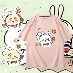 人気キャラ プリント トップス シェフ ユニセックス 半袖Tシャツ