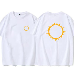人気キャラ プリント トップス 太陽&ムーン 背面ビッグプリント ユニセックス 半袖Tシャツ