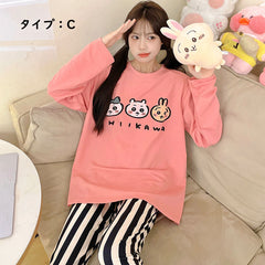 人気キャラ プリント パジャマ レディース セットアップ