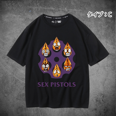 人気キャラ プリント トップス Sex Pistols ユニセックス 半袖Tシャツ