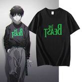 人気キャラ プリント トップス THE BEAST ユニセックス 半袖Tシャツ