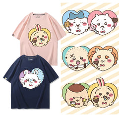 人気キャラ プリント トップス 美味しい料理 ユニセックス 半袖Tシャツ