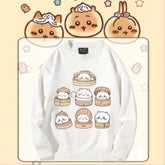 人気キャラ プリント トップス 美味しいもの ユニセックス 長袖 スウェット