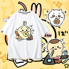 人気キャラ プリント トップス もぐもぐ戦士 ユニセックス 半袖Tシャツ