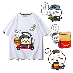 人気キャラ プリント トップス 勤め人 ユニセックス 半袖Tシャツ