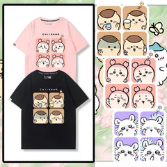人気キャラ プリント トップス 楽しい時間 ユニセックス 半袖Tシャツ