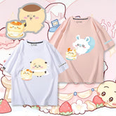 人気キャラ プリント トップス ケーキ ユニセックス 半袖Tシャツ